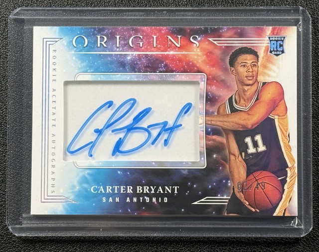 Carter Bryant 2025-26 Panini Origins Rookie Auto Holo Autograph RC 2/49 Spurs