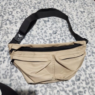 Waist Bag 15x8 Beige Color Zipper Pockets Kangaroo bag.  New