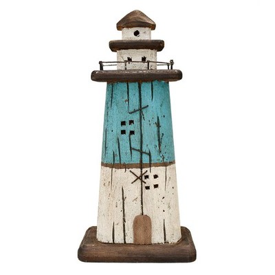 Nautical Decor Wooden Lighthouse Beach Themed Ornaments Coastal Ocean Decorat...