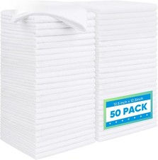 White Microfiber Cleaning Cloths 50 Pack, 12.5 x 12.5 inch Microfiber Car Wipes