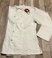 Chef Works Executive Chef Jacket Mens M White Double Breasted Long Sleeve New