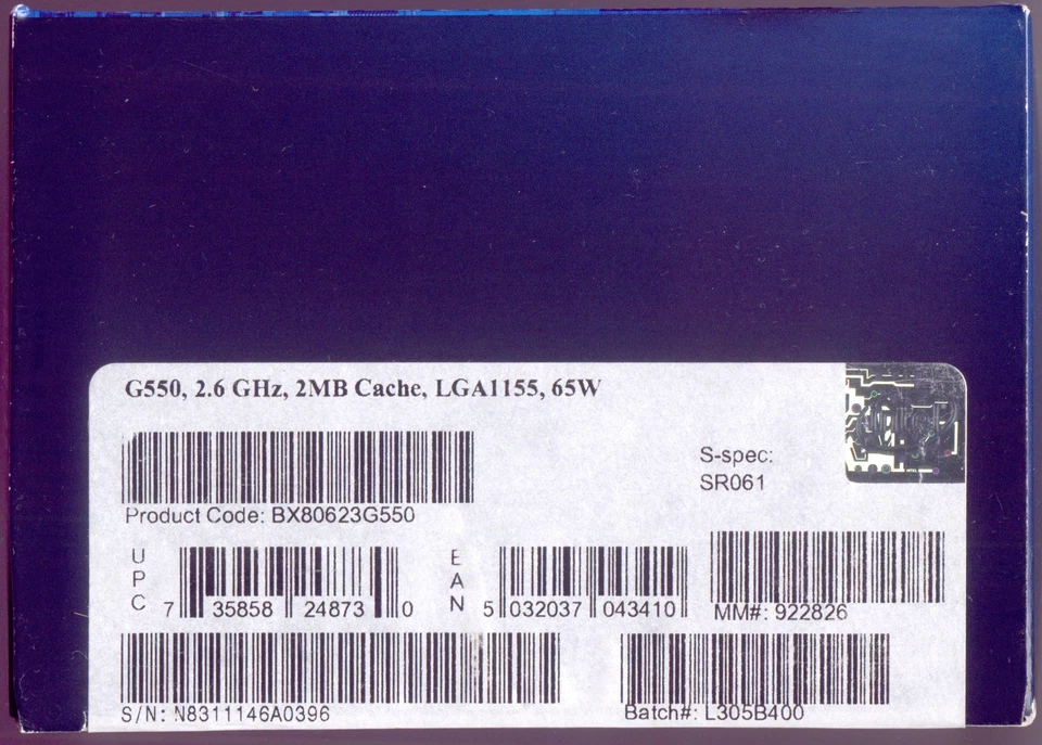 New Intel Celeron G550 Processor 2.6 GHz CPU LGA 1155 BX80623G550 SR061 - Image 3 of 4