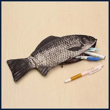Carp Pen Bag Realistic Fish Shape Pencil Bag Stationery Bag Make-up Pouch.
