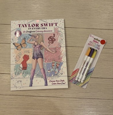 NEW LOT of 2 Taylor Swift Coloring Adventures Book & Glitter Outline Markers