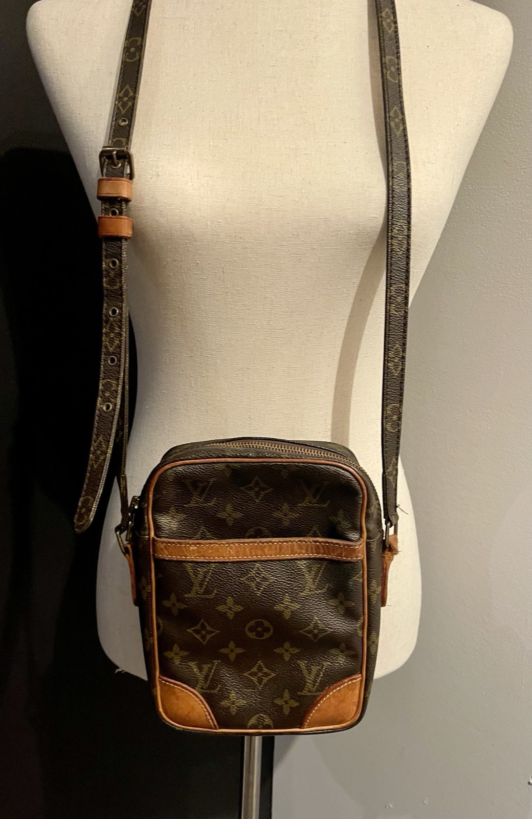 Vintage Louis Vuitton Monogram Canvas Danube Crossbody Bag LV Logo