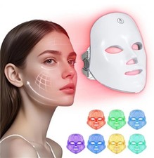 Led Light Therapy Mask, 7 Color Led Face Mask Light Therapy, Red Light Face Mask