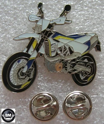 MARKENLOS Pin Anstecker Husqvarna 701 Super Moto weiss/gelb SUMO Enduro Moto Art. 1295