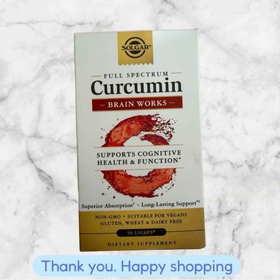 Solgar Full Spectrum Curcumin Brain Works (90 Licaps) EXP08/2026 NEW SHIPPING