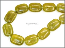 11 Olive Quartz Rectangle Cushion Beads 13x18mm #78186