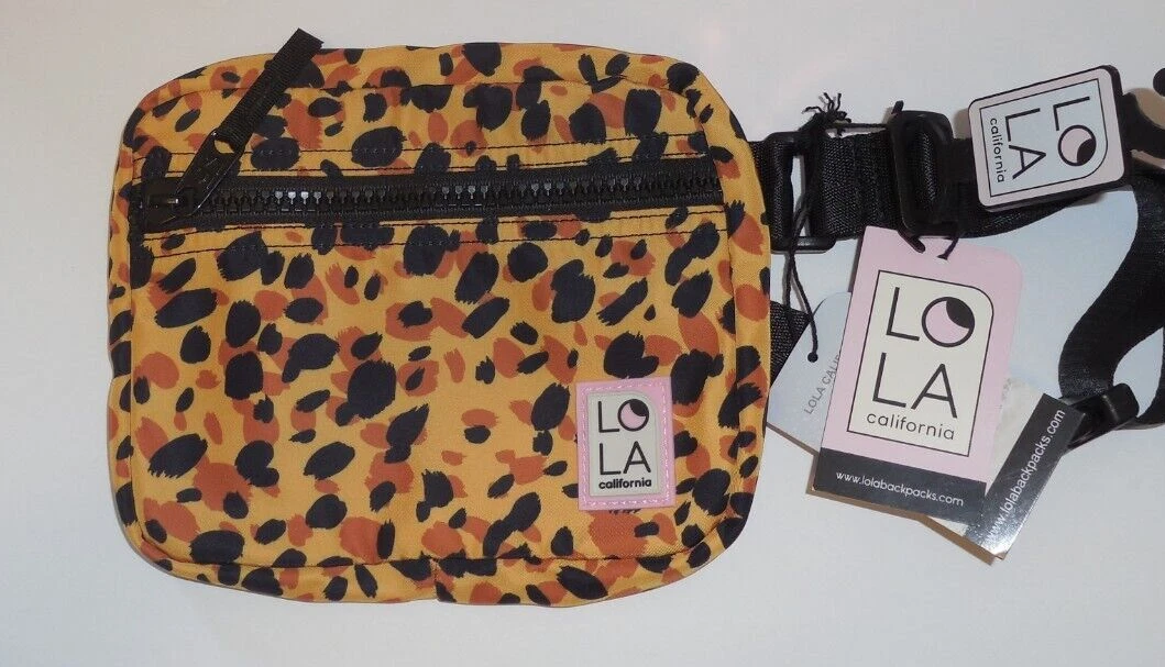 LOLA California Josi Hippie Fanny Pack Waist Belt Bag New Womens Leopard  Print