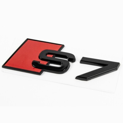 Audi S7 Logo Neu Metall Schwarz Glanz Abzeichen Emblem Aufkleber für A7 S7 He...