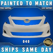 New Painted 040 Super White Front Bumper Cover For 2009 2010 Toyota Corolla