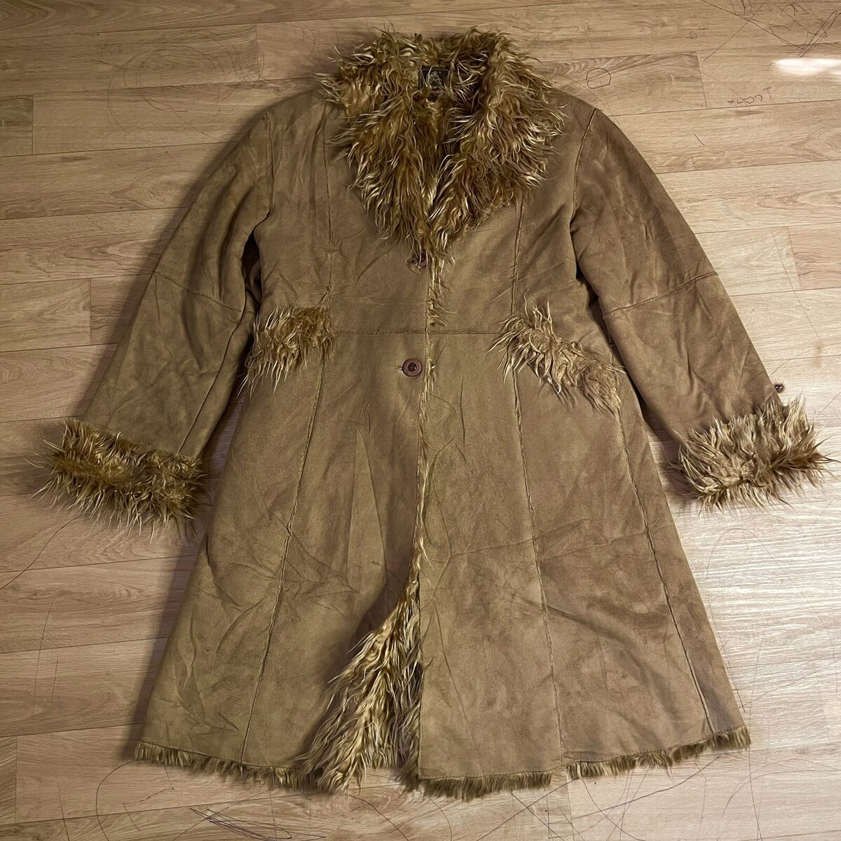 vintage Afghan Trench Coat Jacket penny Lane Y2K Mongolian