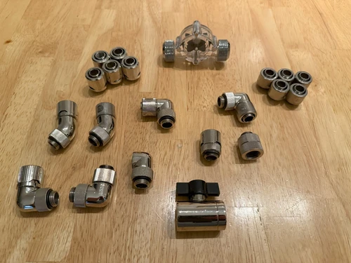 EKWB PC Water Cooling Fittings, extenders, misc. (only clear coolant ever used)