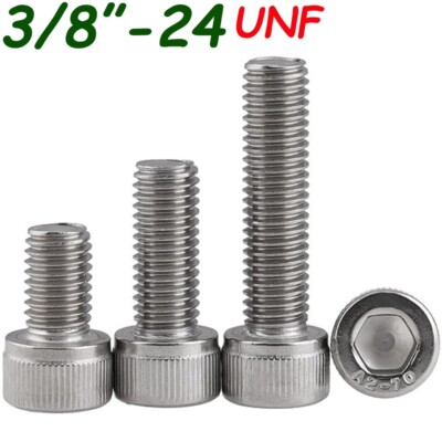 3/8-24 UNF Fine Thread A2 Stainless Steel Allen Hex Socket Head Cap Screws Bolts