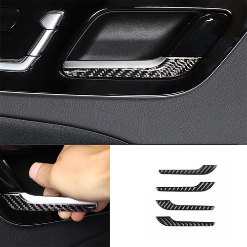 Interior Door Handle For Benz C-Class 2022-2023 Cover Trim 4PC Real Carbon Fiber - Picture 3 of 6