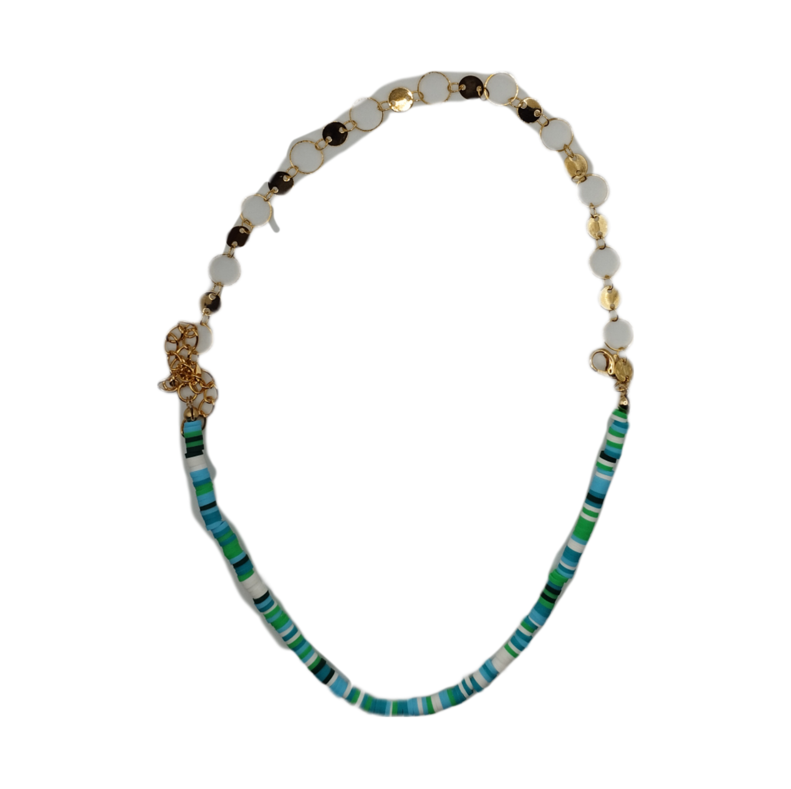 Women's Minimalist Blue Green Beaded Chain Anklet Simple Fashion-image