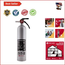 Durable Rechargeable Fire Extinguisher - Stylish Pewter Design for Every Home