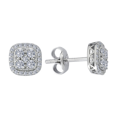S40038 Diamant Ohrstecker Brillant-Schliff in 14 Karat Weißgold