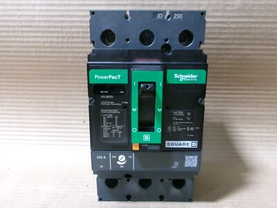 Square D JDL JDL26225 2 Pole 225 Amp 600V Powerpact Circuit Breaker