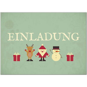 15 X Einladungskarten Weihnachten Motiv Vintage Modern Grun Einladung Ebay