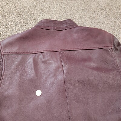 Vintage Skin Gear Leather Jacket Women's Large Maroon 3 Button | eBay