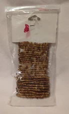 Prestrung Beaded Wire 15 ft Brown/Gold