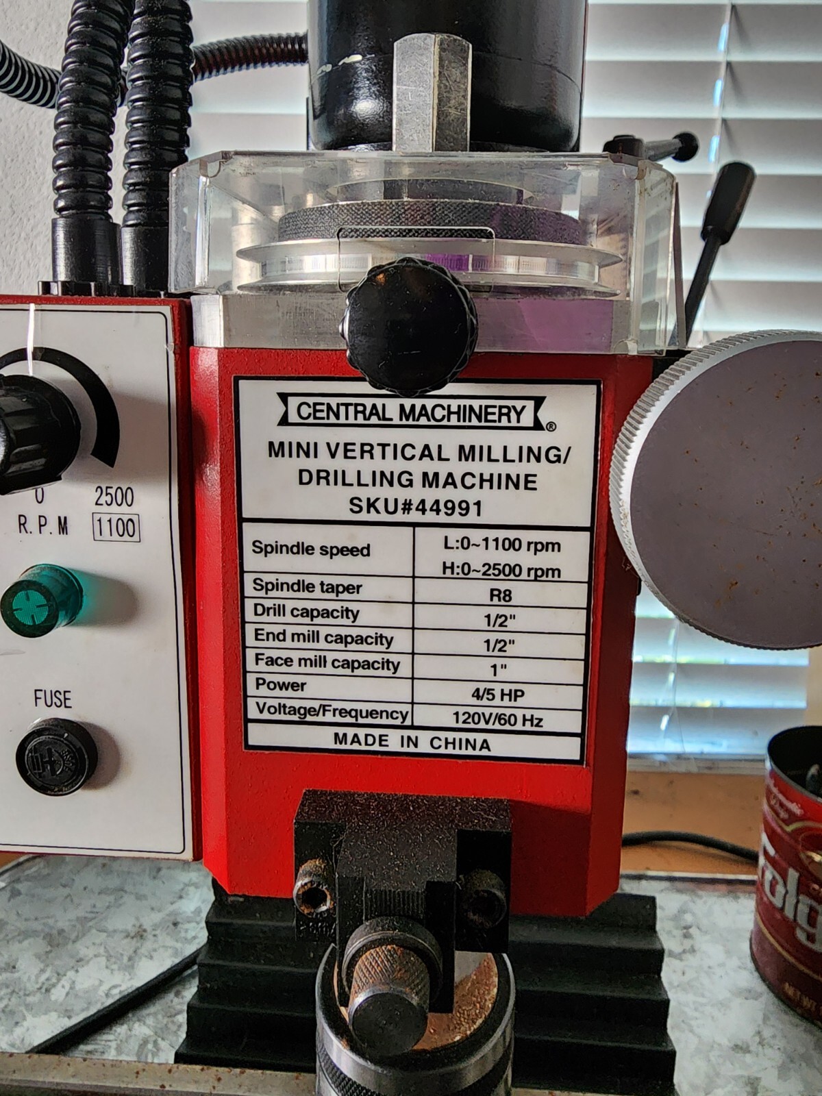 CENTRAL MACHINERY VERTICAL MILL MILLING DRILLING MACHINE 44991 W