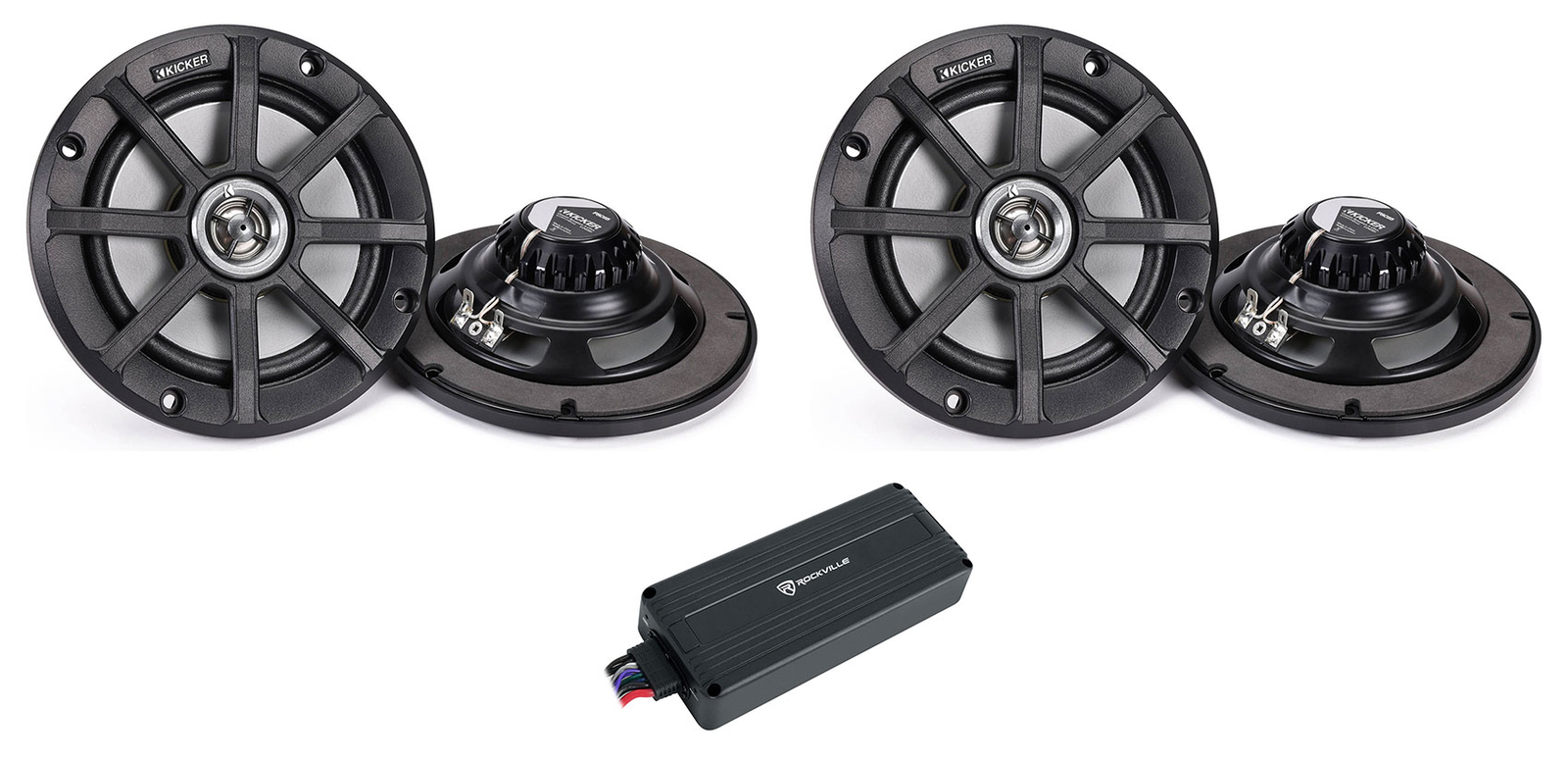 4 Колонки KICKER 51PSC654 65 мощностью 120 Вт для мотоцикловATVUTVУсилитель PSC65