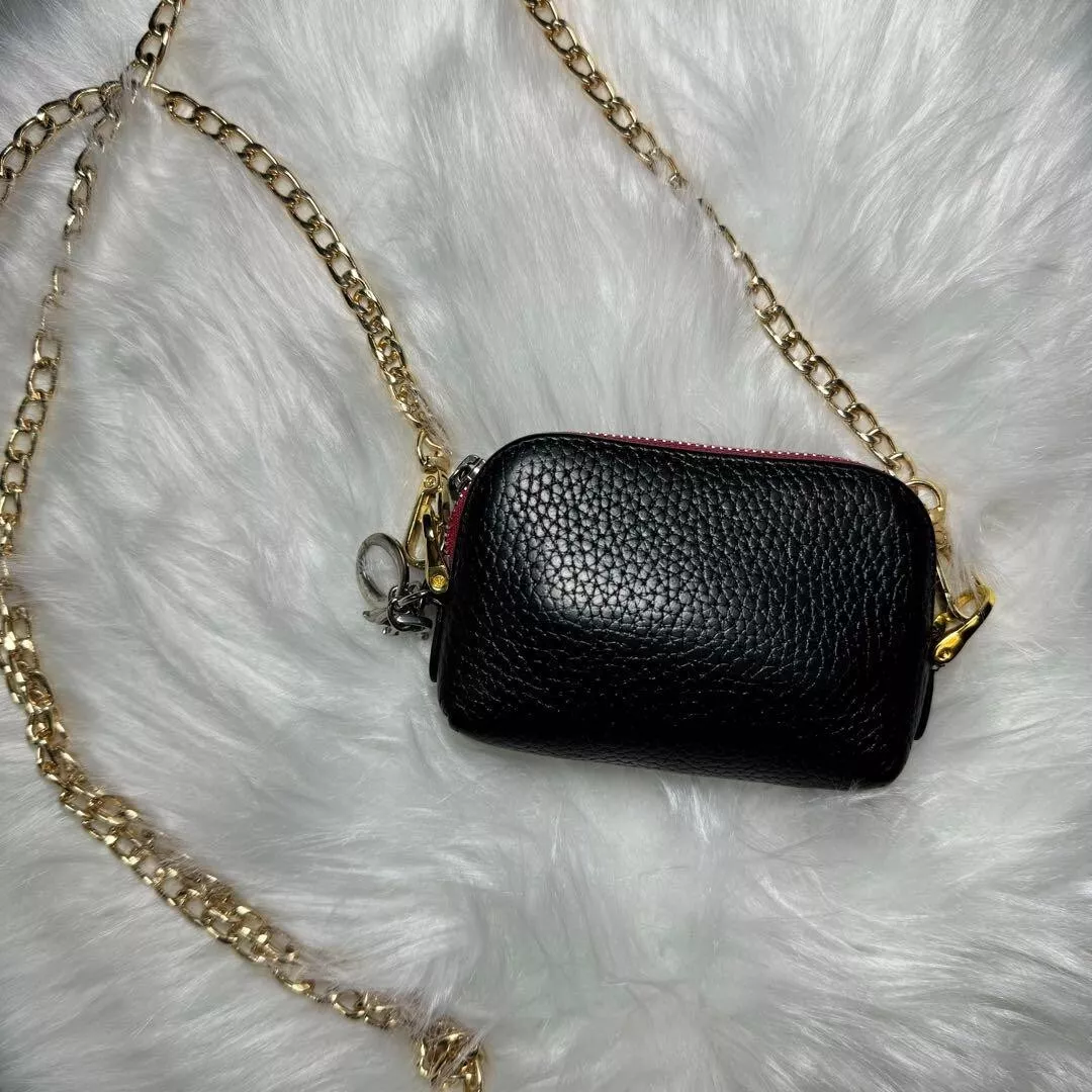 CHRISTIAN DIOR CD Cannage Sac Bandoulière Chaîne Cuir Noir Occasion 202502M