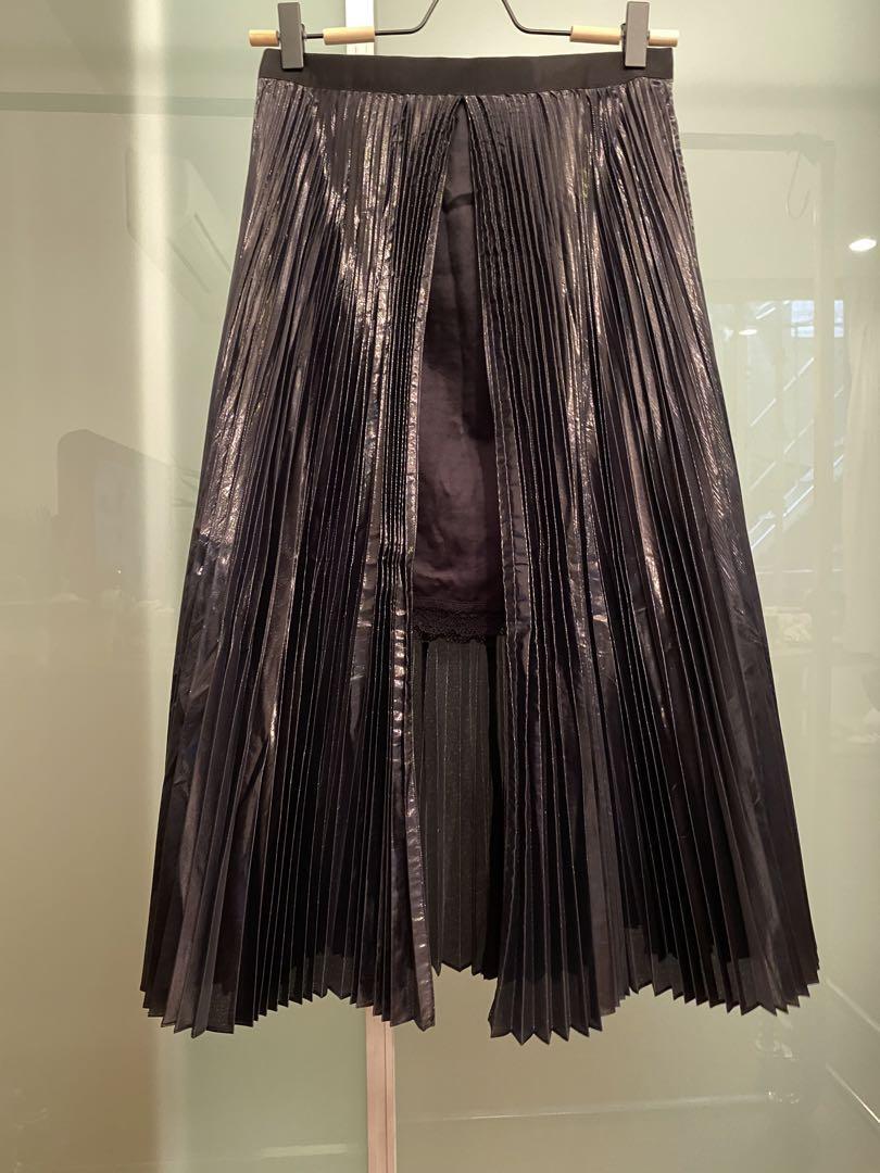 sacai pleated skirt size 3 length 76cm 20 | eBay
