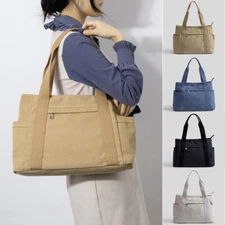Women Canvas Tote Bag Shoulder Handbag Large Capacity Shopping Bags Travel Beach