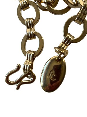Liz Claiborne Gold Tone Chain Link Belt Statement Adjustable Beautiful Liz Claiborne Gold Tone Oval Chain Link Belt  main image 2
