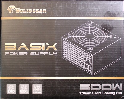 Solid Gear Basix Power Supply SDGR-500BX SATA 500W 120mm Cooling Fan