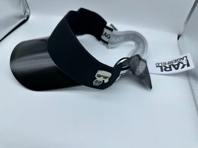 KARL LAGERFELD Black Visor Authentic 100% Karl Lagerfeld Unisex Baseball Cap, Adjustable One Size  main image 2