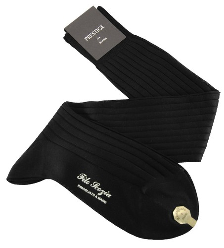 PRESTIGE (3 PAIA) CALZE UOMO LUNGHE IN FILO DI SCOZIA A COSTE RIMAGLIATE A MANO - Imagen 19 de 21