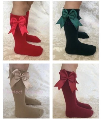 PERFECT PRINCESS PERFEKTE PRINZESSIN Weihnachten spanische Schleife kniehohe SOCKEN Baby/Mädchen/Rot/Grün
