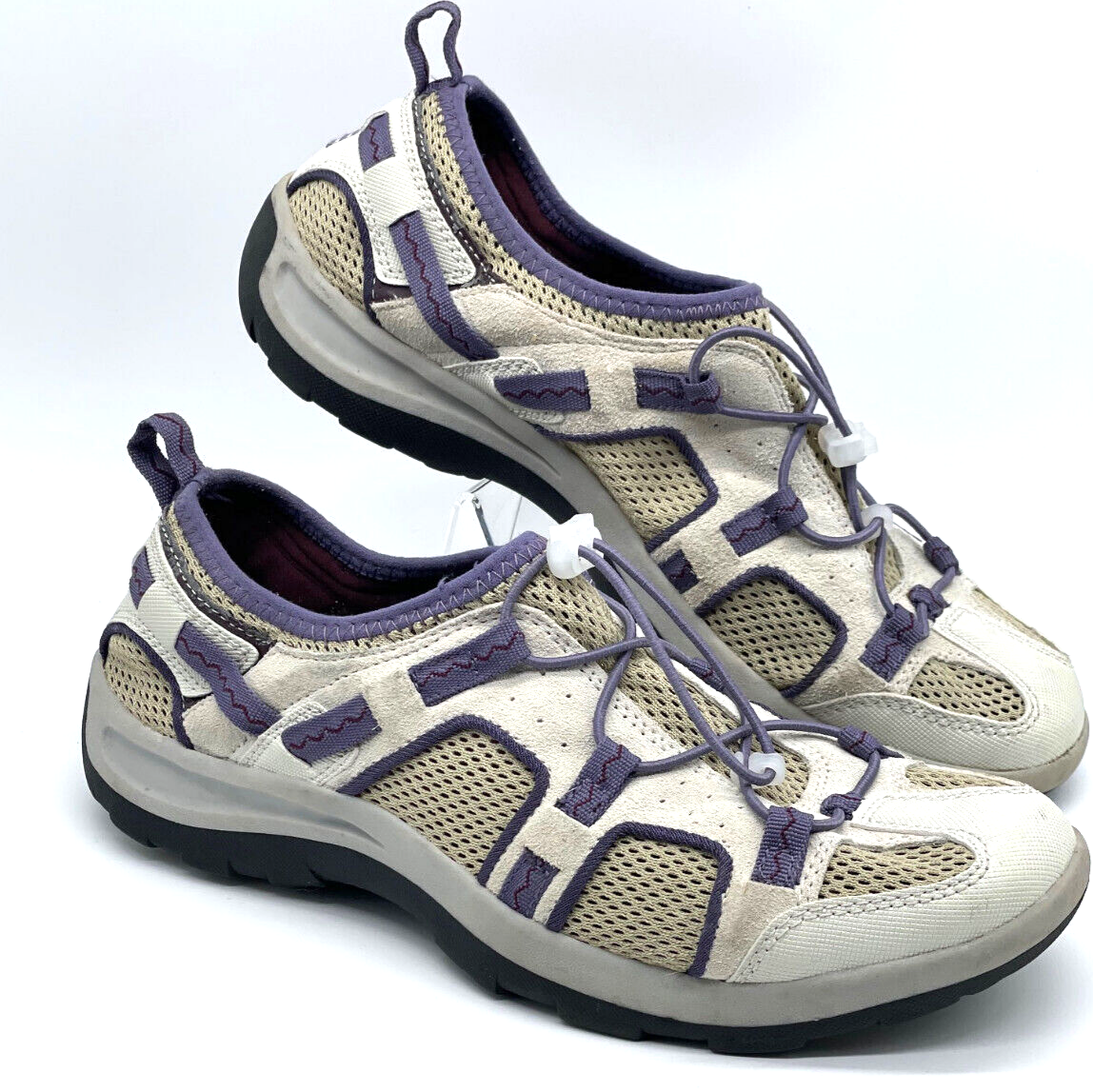 Lands End Women's Hiking Water Slip On Shoes Cream u0026 Purple Sz 10B | eBay