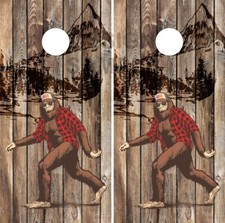 Sasquatch Big Foot Wood Cornhole Wrap Bag Toss Skin Decal Sticker