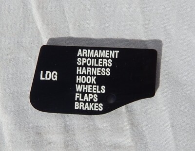 USN USMC Douglas A-4 Skyhawk Pilot's Instrument Panel Mounted Landing Checklist