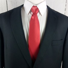 Joseph A Bank Signature Gold 46R Wool 2 Btn Black Pinstripe Suit Blazer Jacket