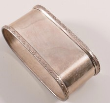 Serviettenring Silber 800 oval mit Muster Kante