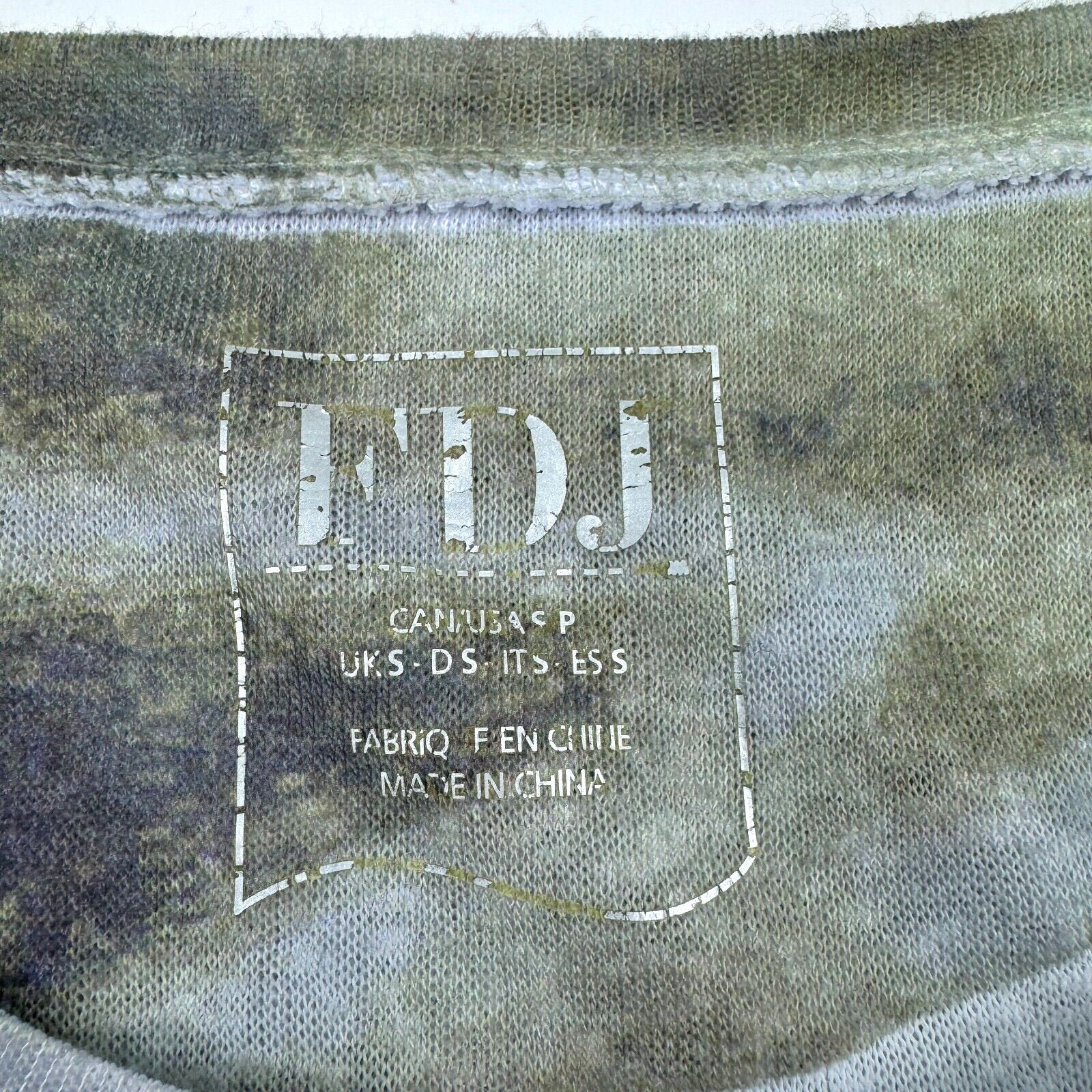 FDJ Womens Top Small Twilight in Venice 3/4 Sleeve Lightweight Art to Wear Shirt