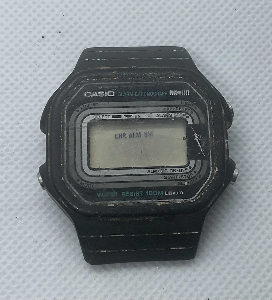 Z 罕见收藏品日本卡西欧 Marlin W-200 (108) 数字手表 B#1 — 第 2/4 张图片