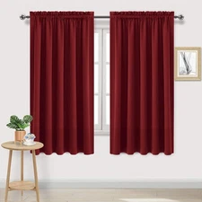 DWCN Burgundy Blackout Curtains 52x63" Thermal Insulated Room Darkening 2 Panels