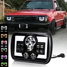 RGB 5x7'' 7X6" LED Headlight Skull Halo DRL Headlamp Fit Mazda B2200 B2600 RX-7