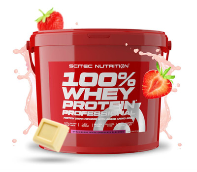 Scitec Nutrition 100% Whey Protein Professional, 5 kg Erdbeere  Weiße Schokolade