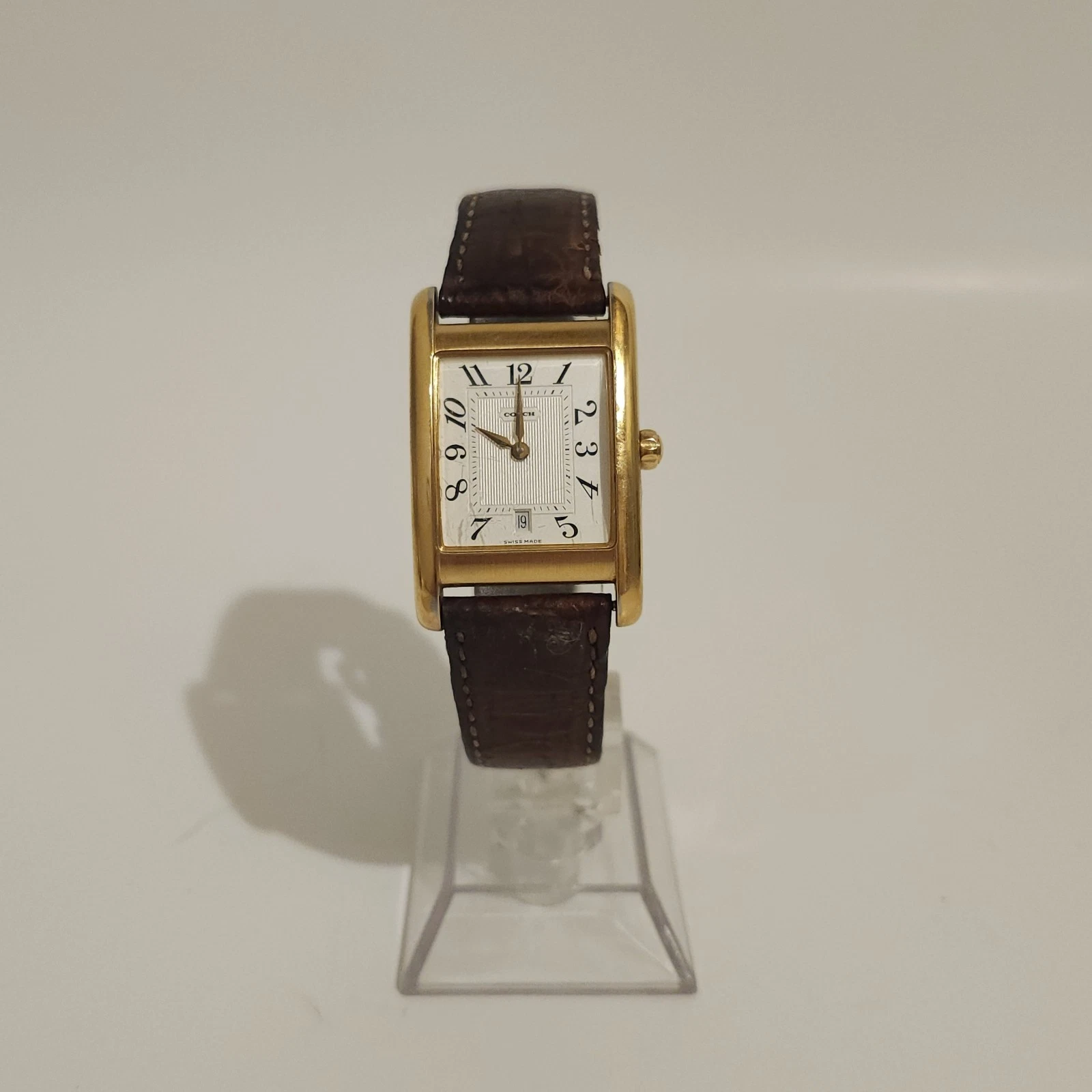 Orologio Coach Donna Swiss Made Tank Cinturino Pelle Tono Oro W503A LEGGERE BENE