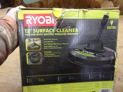 #ad NEW RYOBI 12quot; SURACE CLEANER FOR PRESSURE WASHER 2300 PSI MAX # 1003592218 .. $20.00