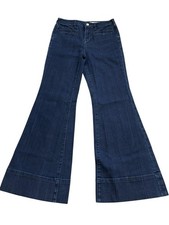 Pilcro Anthropologie Superscript Flare Jeans 28 Petite Dark Wash Wide Leg  